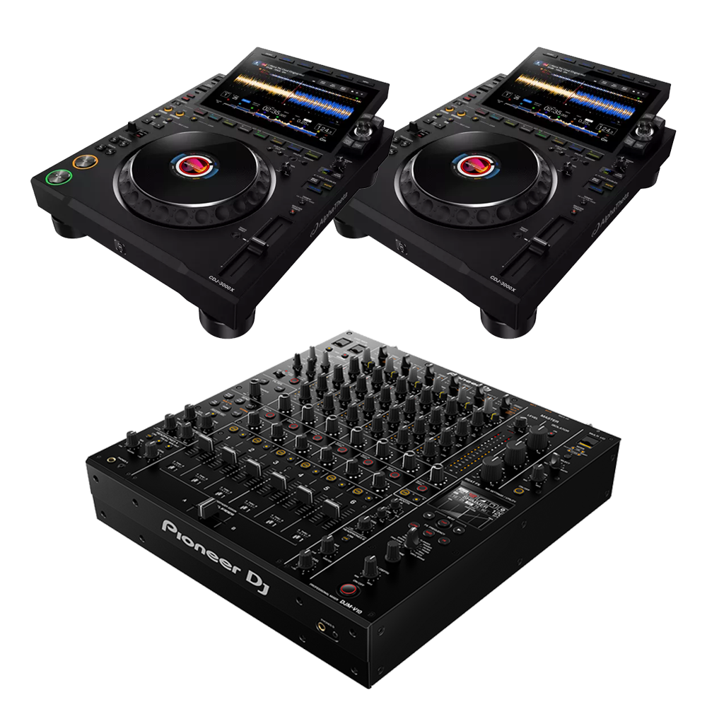 Pack Régie DJ Pioneer — 2 × CDJ-3000X + DJM-V10