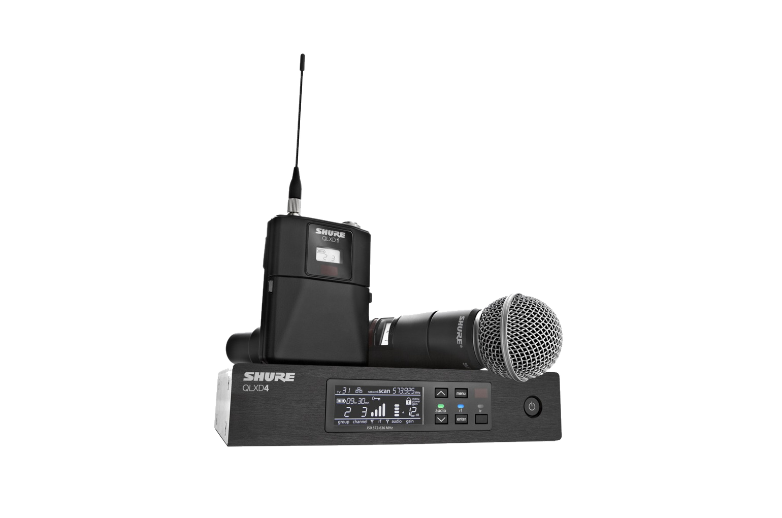 Shure QLXD — Kit HF complet (4 hand + 4 pochette)
