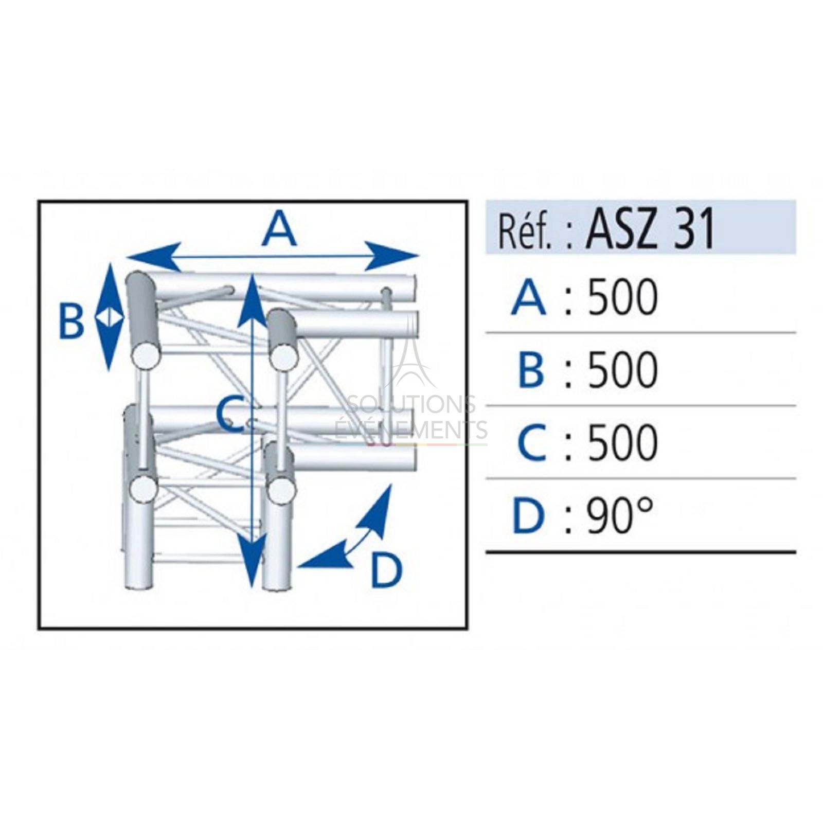 Structure ASD SZ290FC Noir — Angle H